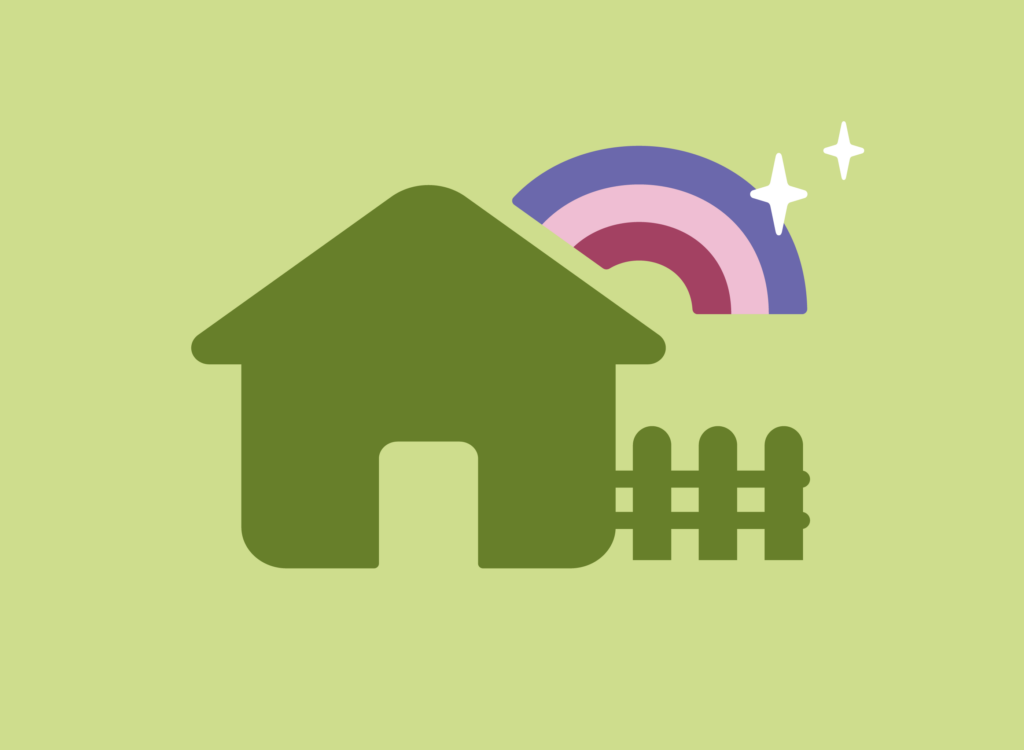 Haus mit einem Regenbogen